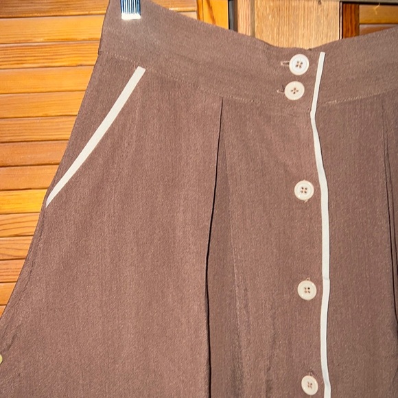 ModCloth Button-front Brown Fall Skirt NWOT - Picture 2 of 4